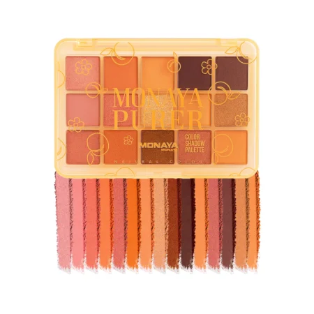 Monaya Purer Palette Shadow, Long Lasting Blendable Natural Colors Make Up, Eye Shadows Cosmetics Gift Kit - 15 color