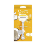 Gillette Venus Comfort Glide Coconut /Olay Razor 5 Bladed + 2 Count Blades Refill