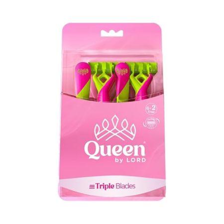 Queen By Lord Disposable Triple Blade Razors 8-Piece Multicolor for Women